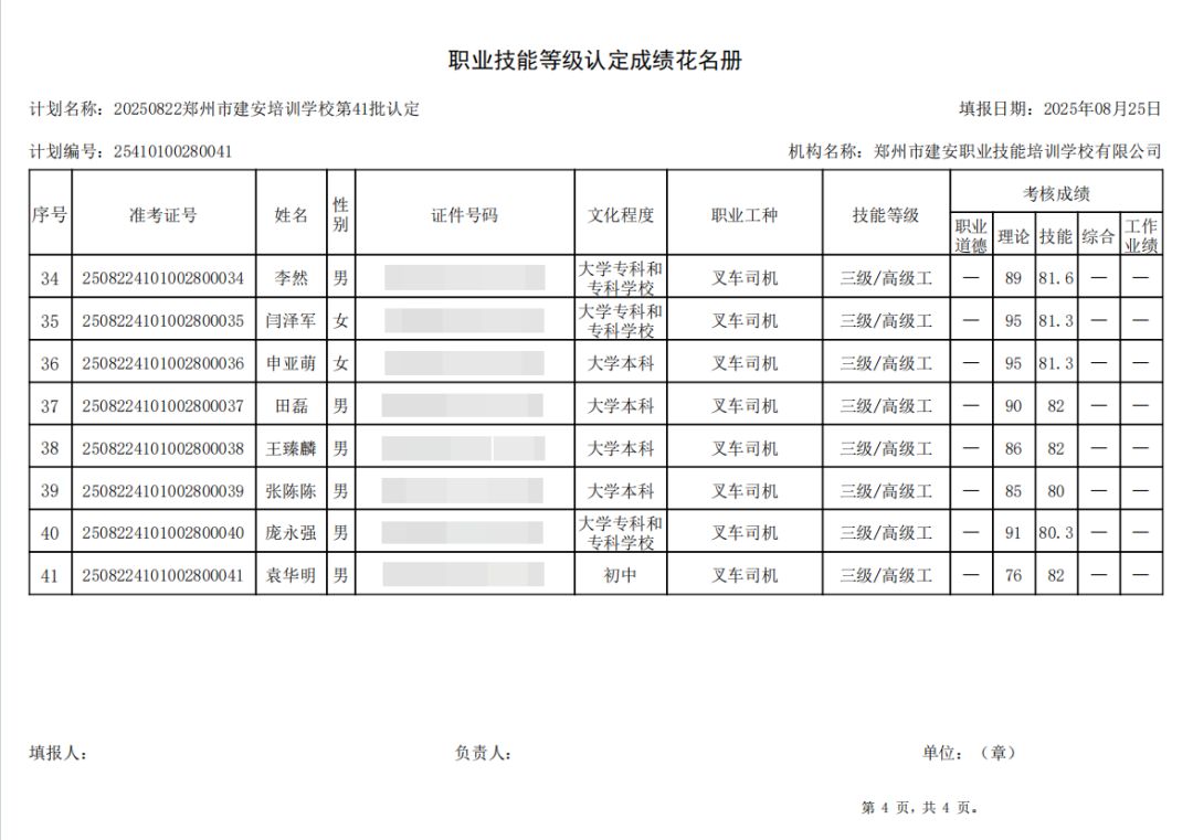 建安职业技能培训学校-2025年第41批职业技能等级认定考试成绩公示（图4）