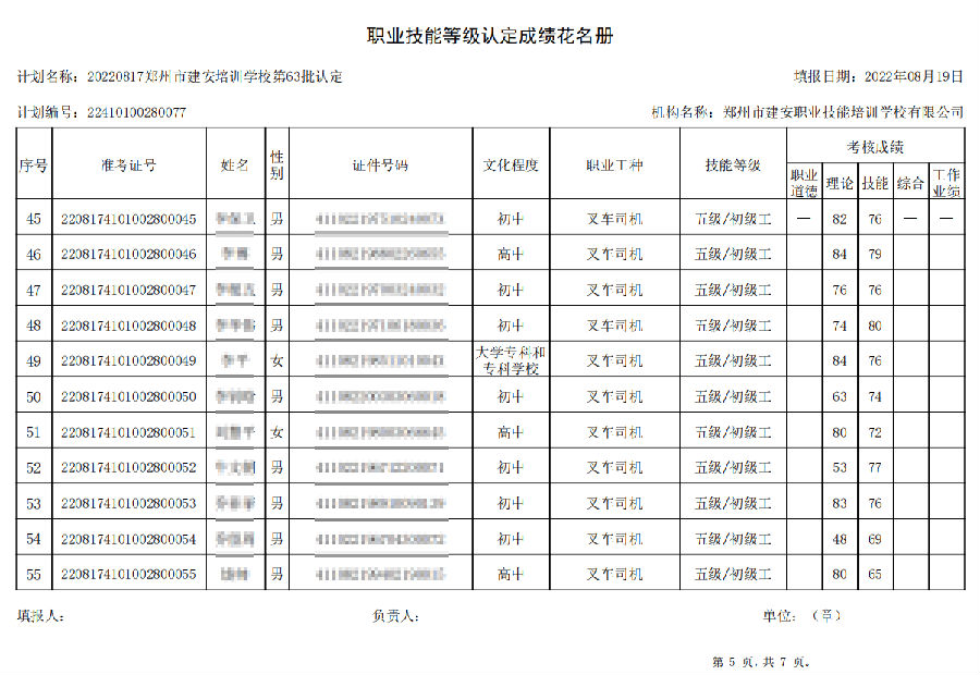 5.png 建安职业技能培训学校-第63批职业技能等级认定考试成绩公示(图5)