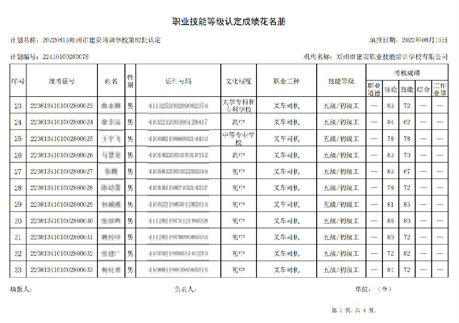 建安职业技能培训学校-第62批职业技能等级认定考试成绩公示（图3）