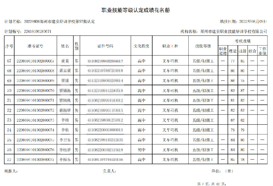 建安职业技能培训学校-第57批职业技能等级认定考试成绩公示（图7）
