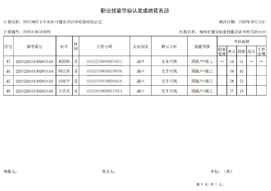 建安职业技能培训学校-第65批职业技能等级认定考试成绩公示（图5）