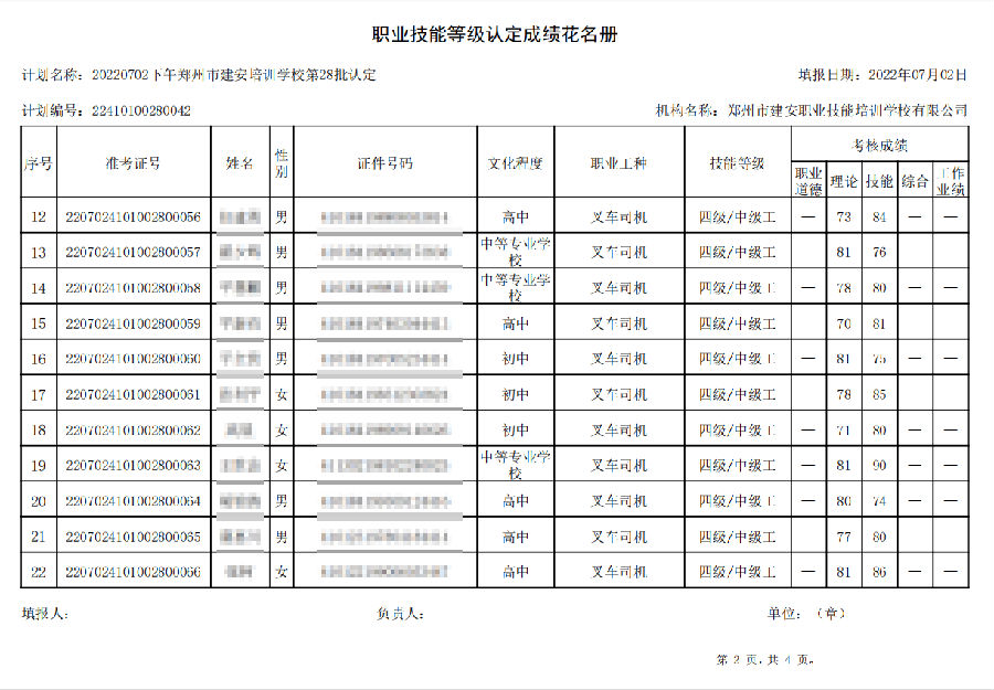 2.png 建安职业技能培训学校-第28批职业技能等级认定考试成绩公示(图2)