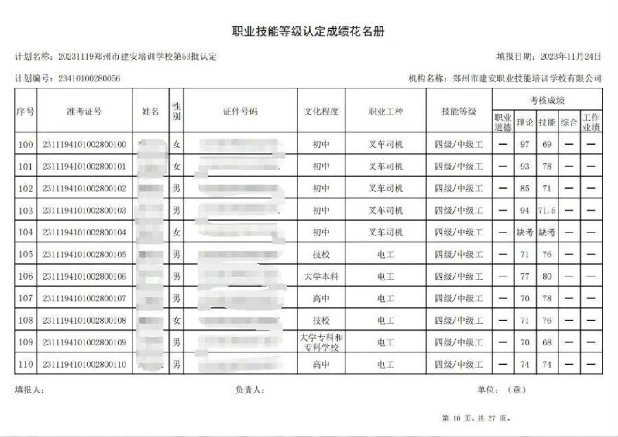 建安职业技能培训学校-第53批职业技能等级认定考试成绩公示（图10）