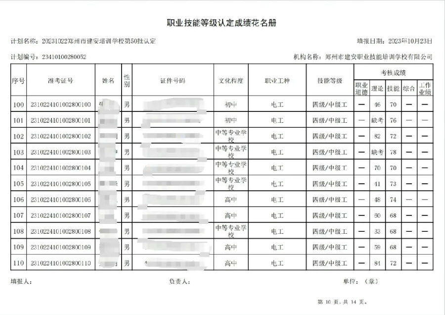 建安职业技能培训学校-第50批职业技能等级认定考试成绩公示（图10）