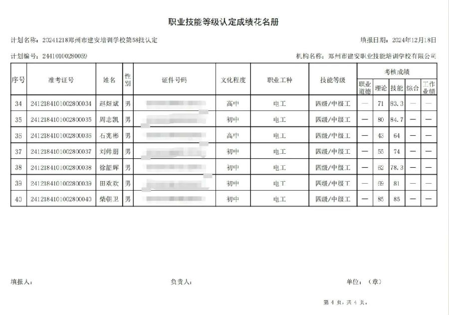 建安职业技能培训学校-第58批职业技能等级认定考试成绩公示（图4）