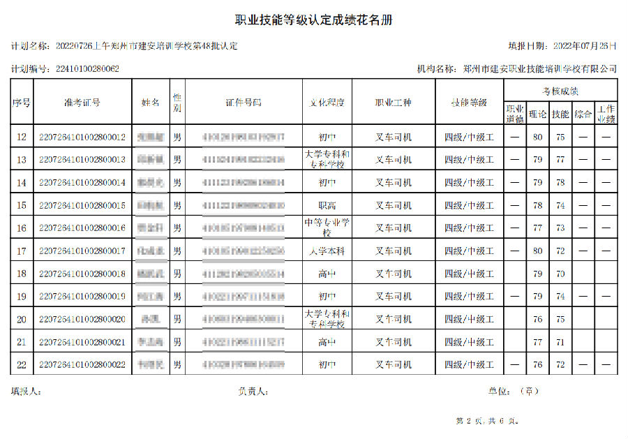 2.png 建安职业技能培训学校-第48批职业技能等级认定考试成绩公示(图2)