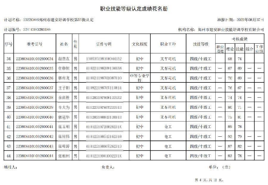 4.png 建安职业技能培训学校-第55批职业技能等级认定考试成绩公示(图4)