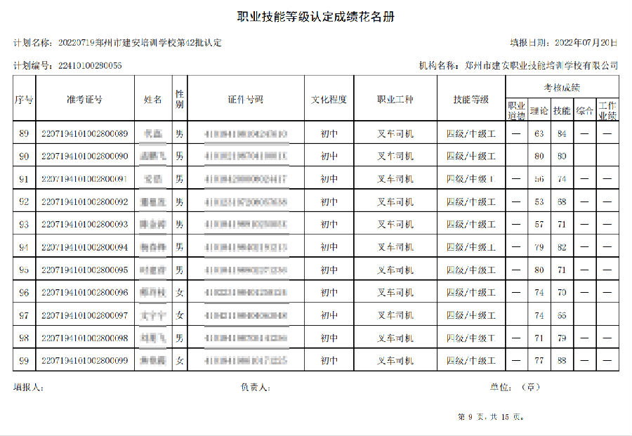 9.png 建安职业技能培训学校-第42批职业技能等级认定考试成绩公示(图9)